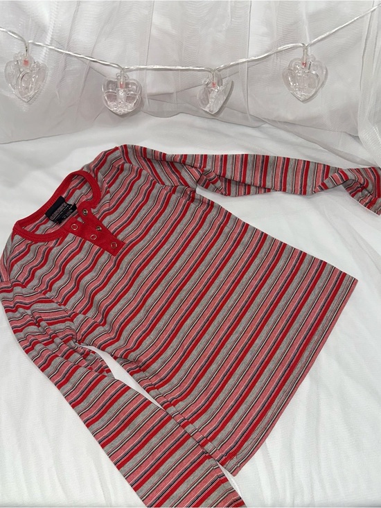 Carter's Other - Vintage 90’s Carter’s ‘Watch The Wear’ Striped Snap Henley Shirt Youth 7/8